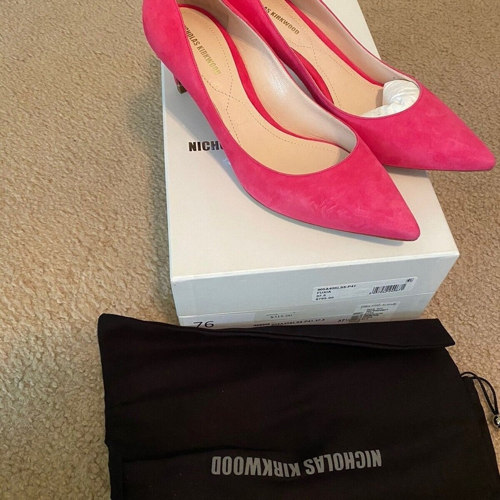 Nicholas Kirkwood Mira Pearl Pink Glitter Pointed Pumps